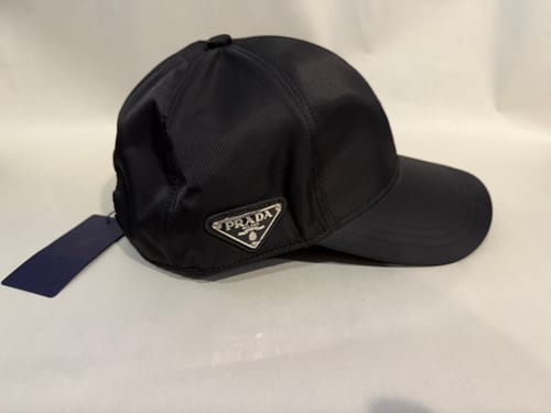 Customer photo review of Nylon Baseball Cap with Metal Plaque — Black