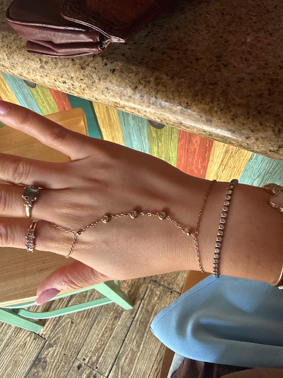 Customer photo review of Gold Crystal Moon & Star Earrings