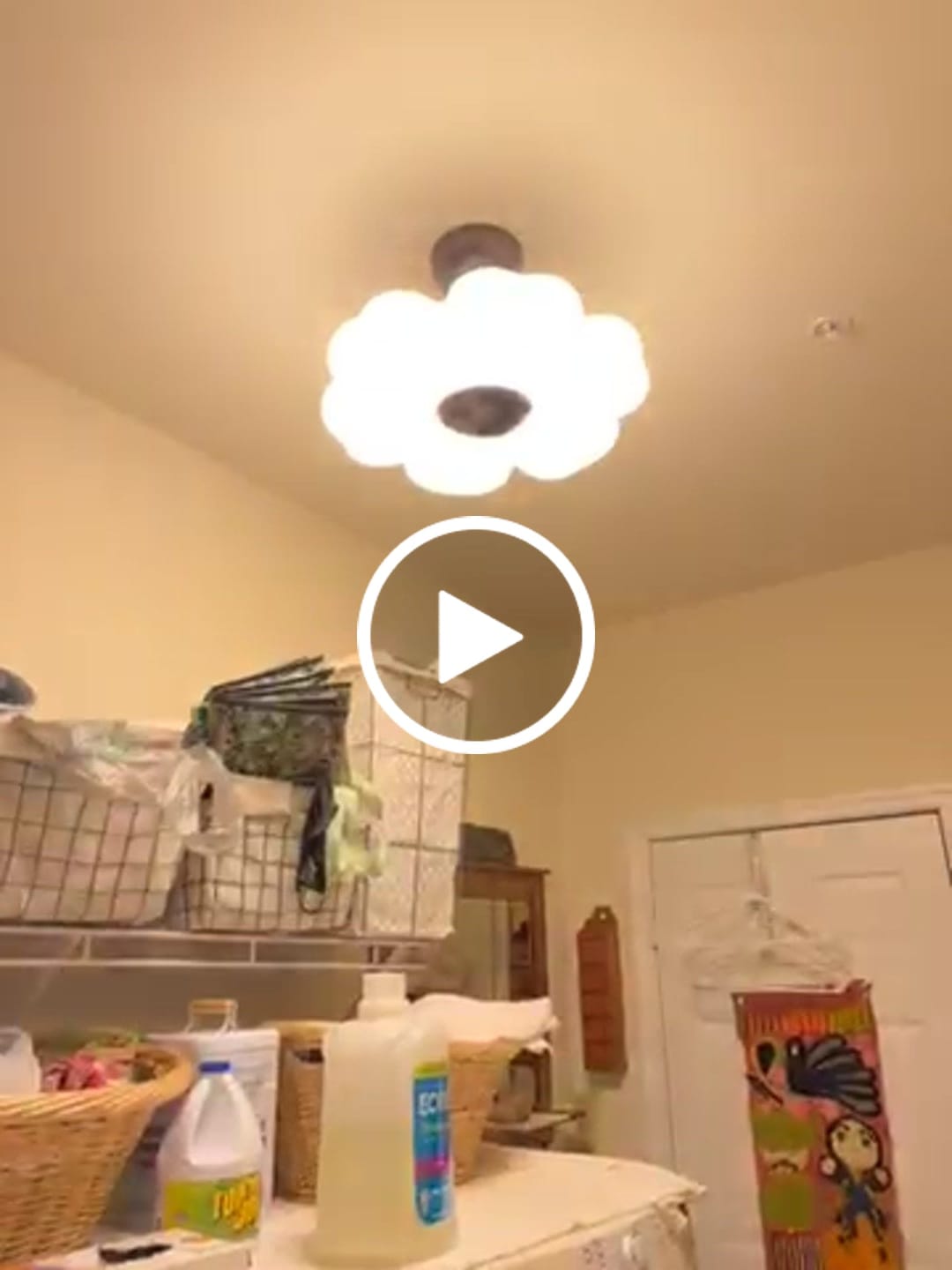 Customer video review of White Camellia Bloom Dimmable LED Semi Flush Mount Light