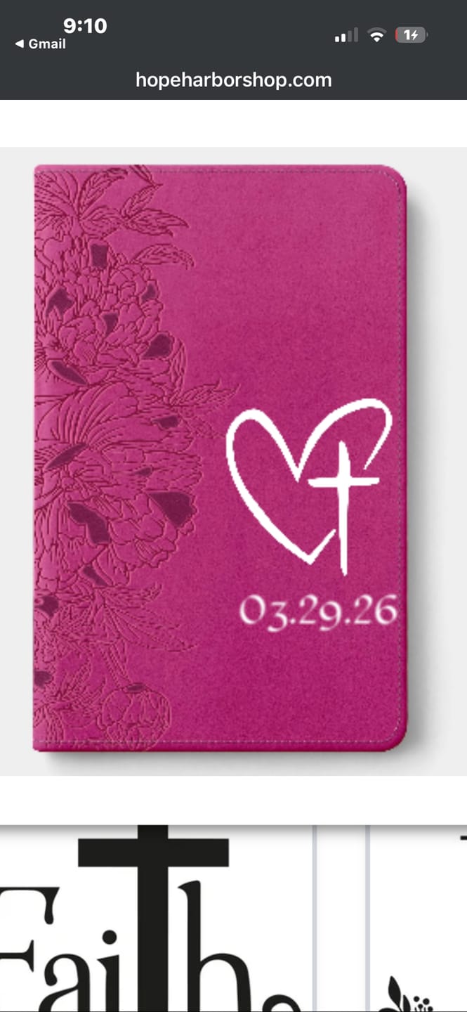 Customer photo review of Personalized NLT Giant Print Bible - Red Letter, Filament Enabled - Peony Pink - Cross
