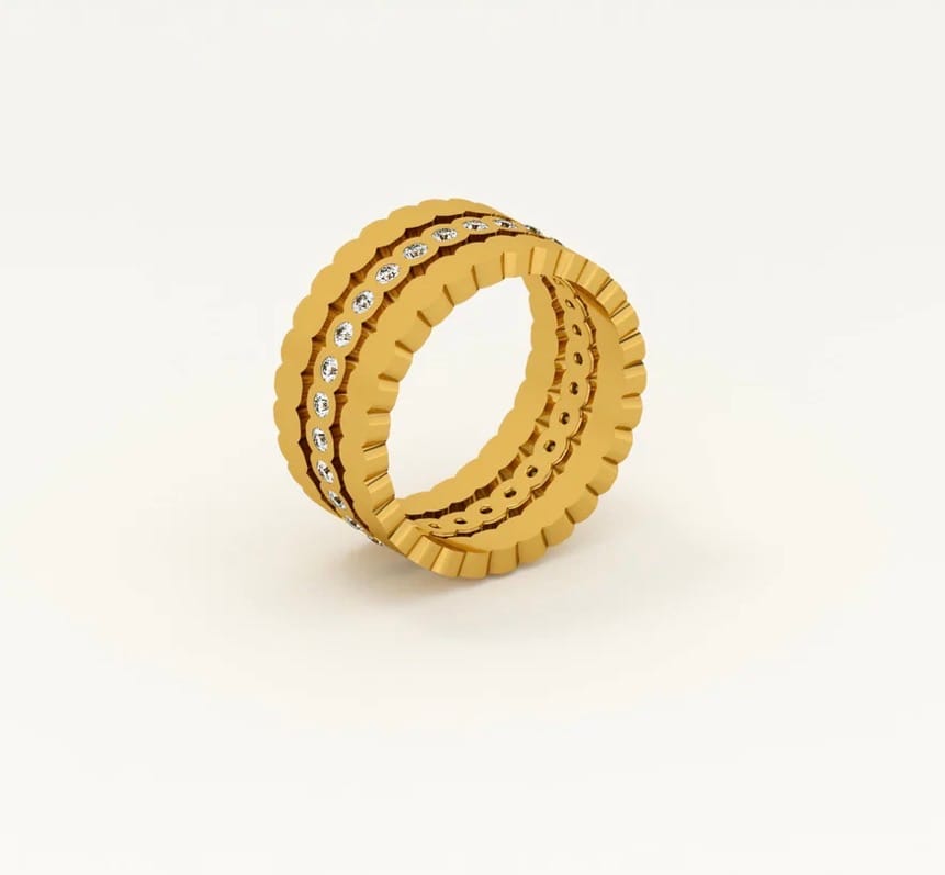 Customer photo review of Three Piece Honeycomb Ring