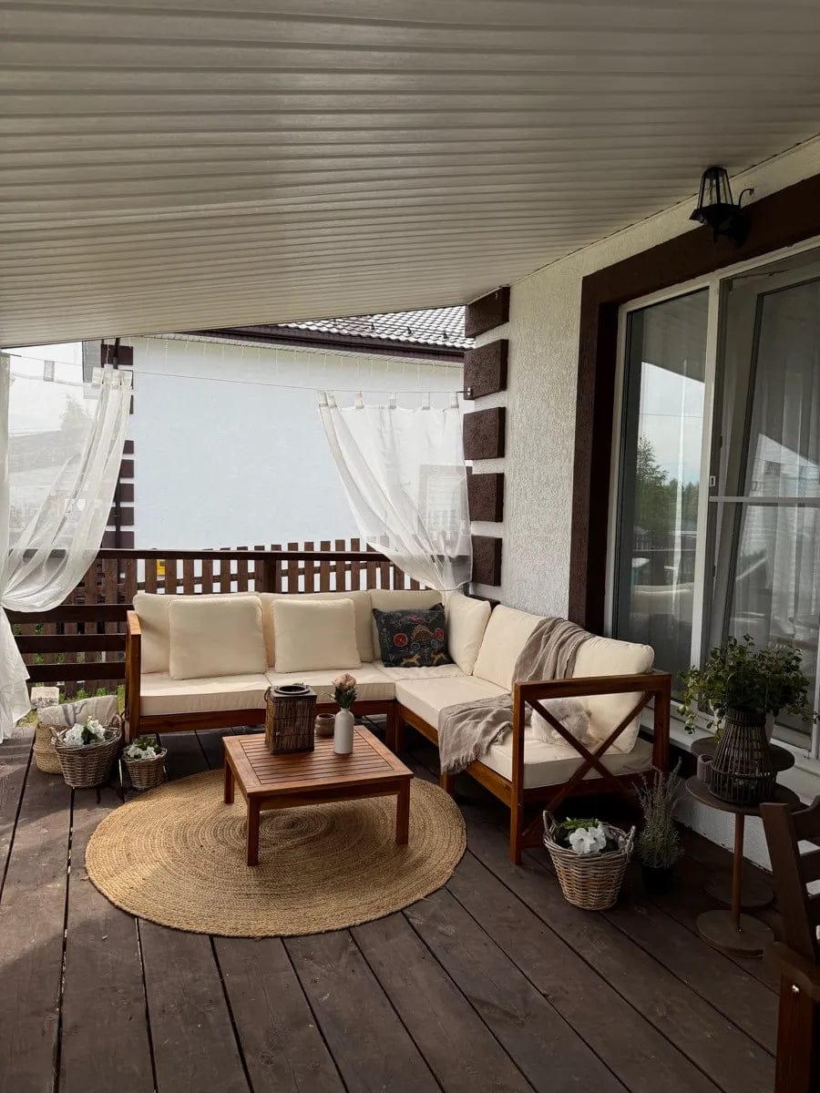 Customer photo review of Leichte Outdoor Voile Gardine nach Maß mit Klettaufhängung · Calvera