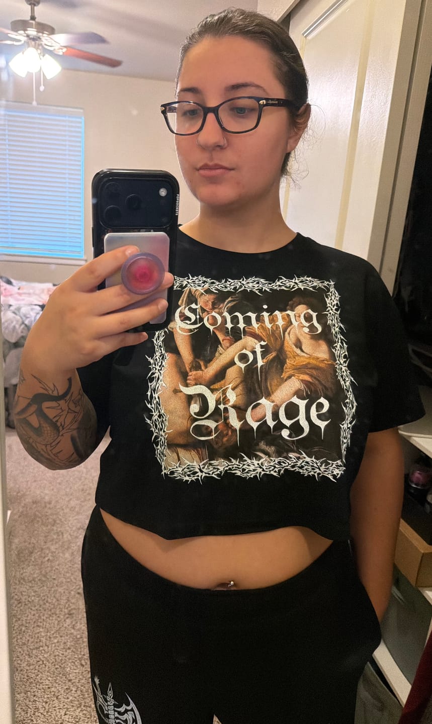 Customer photo review of Coming of Rage Crop Tee