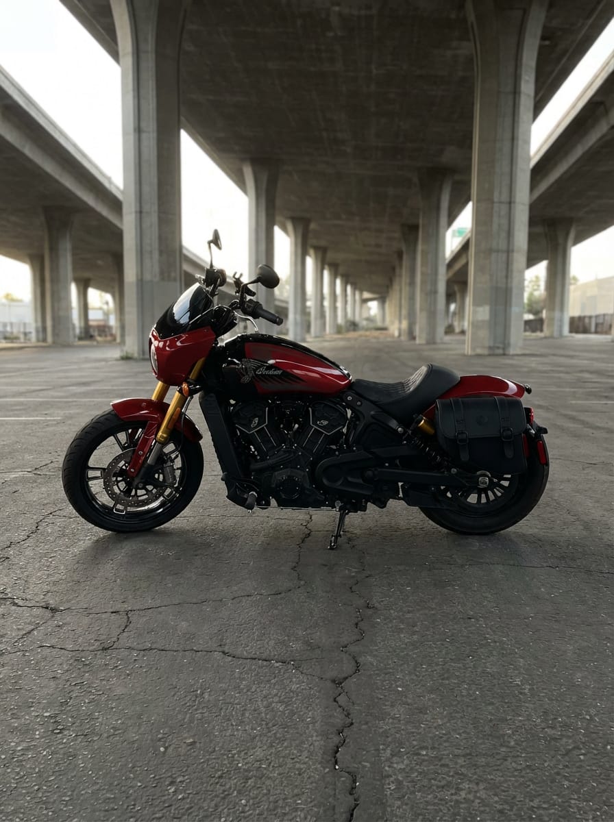 Customer photo review of 8L - Pony Indian 101 Scout 2025+ Leather Motorcycle Saddlebags