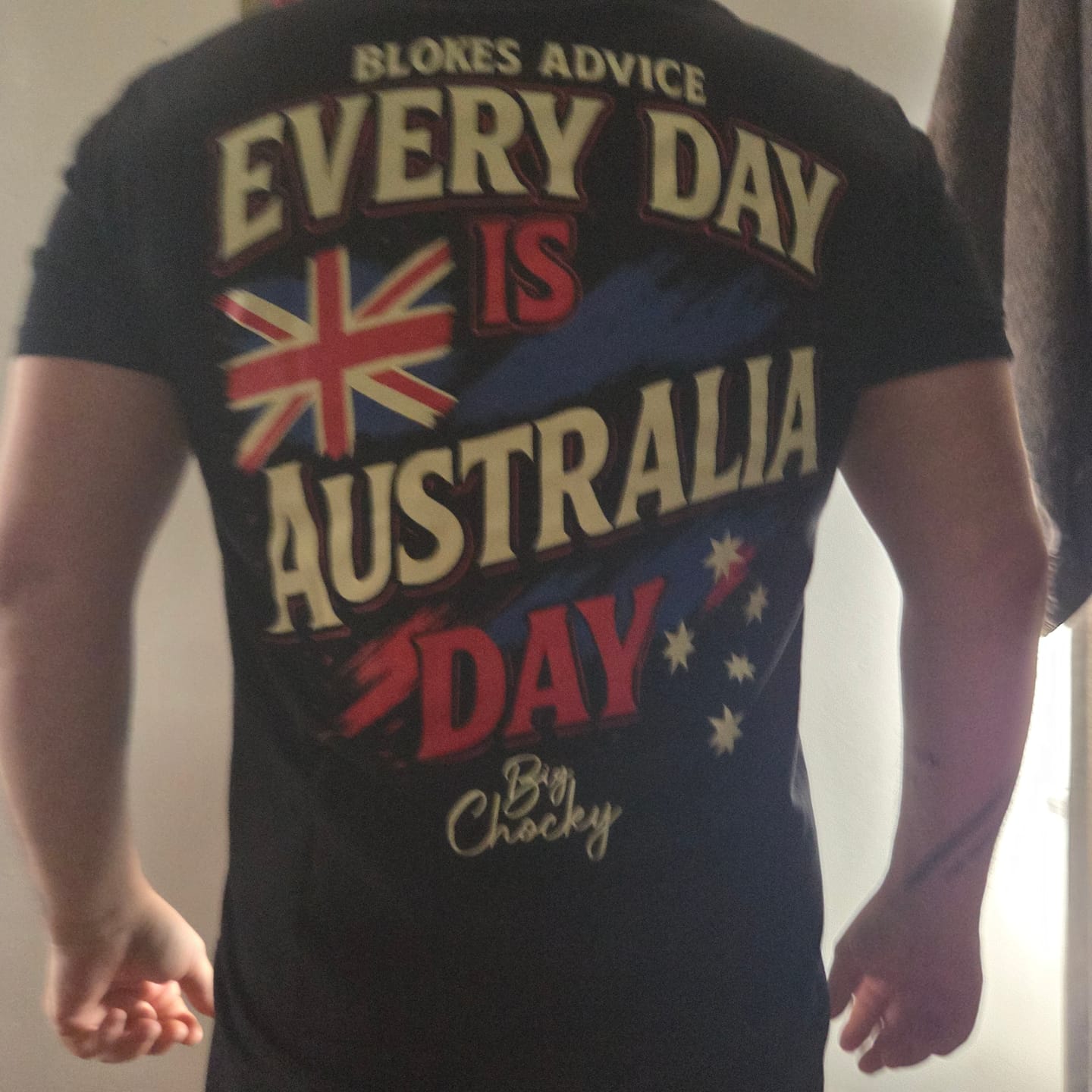 Customer photo review of Big Chocky | Aussie Day Tee