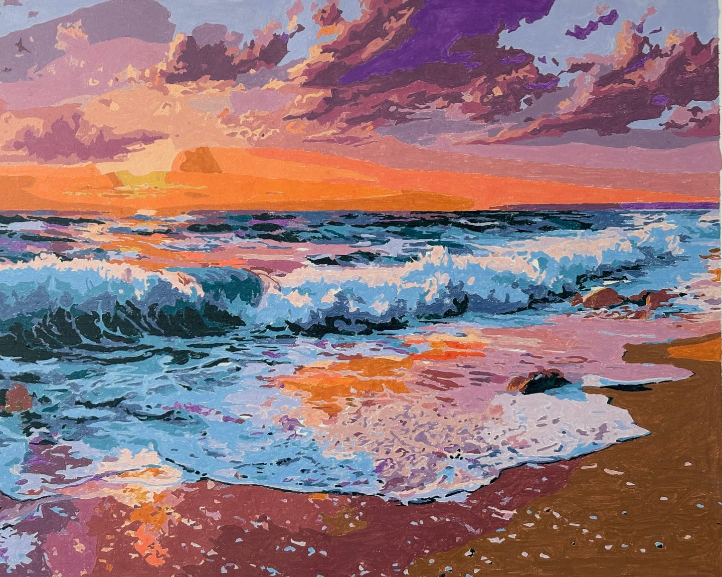 Customer photo review of Pink sunset | Paint by Number