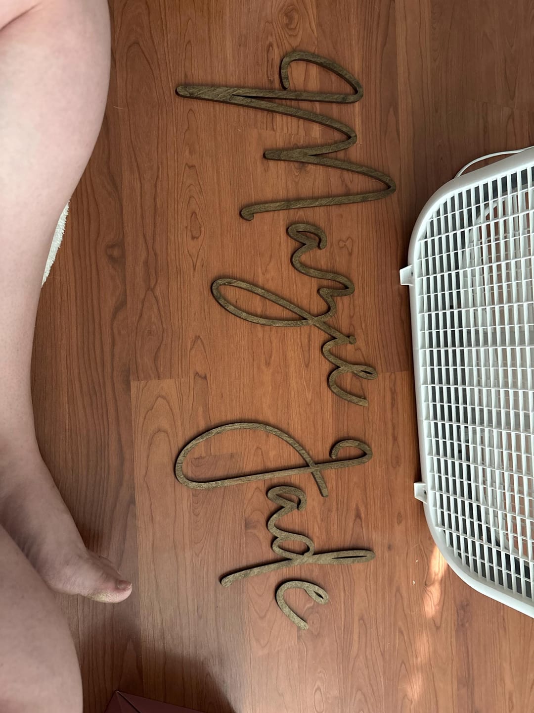 Customer photo review of Wood Name Sign