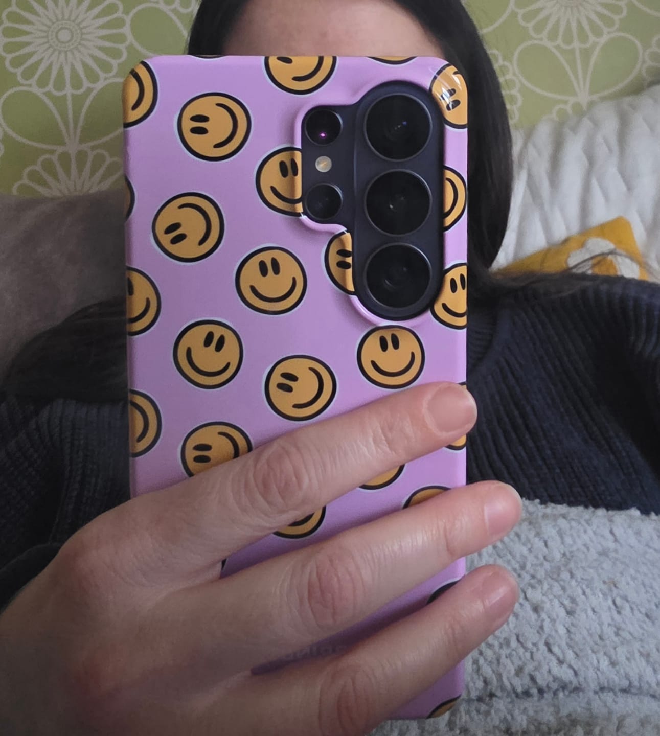 Customer photo review of Pink Smiley - Tough Phone Case