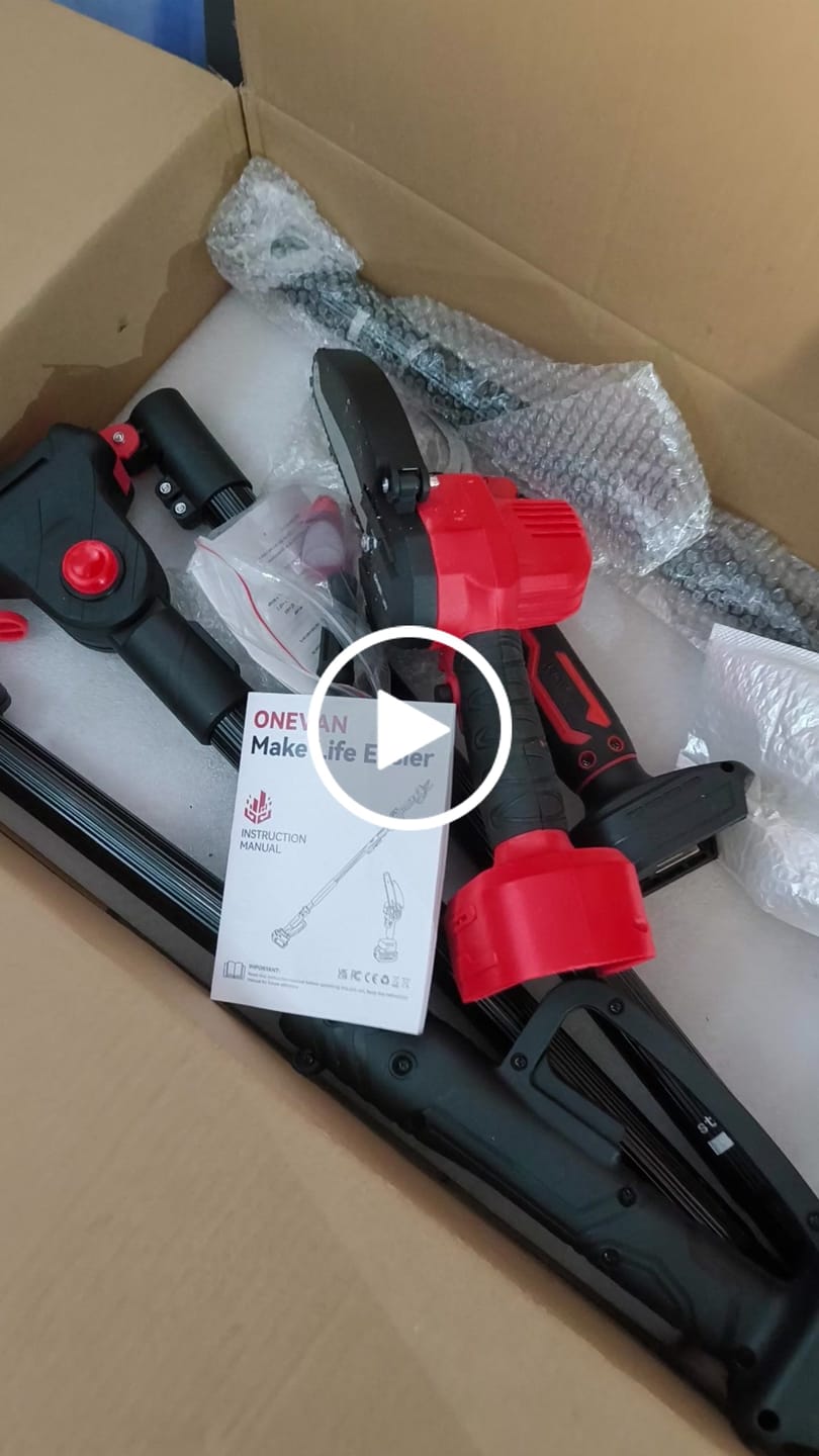 Customer video review of ONEVAN 6" Chainsaw & 25mm Pruner with 2m Telescoping Pole Brushless Cordless Combo Kit