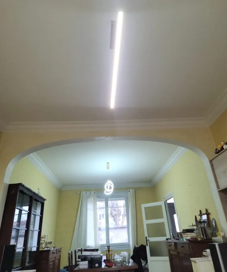 Customer photo review of Modern Minimalist LED Pendant Light for Dining Room Adjustable Linear Chandelier in Gold Dimmable Hanging Lamp Fixture for Home