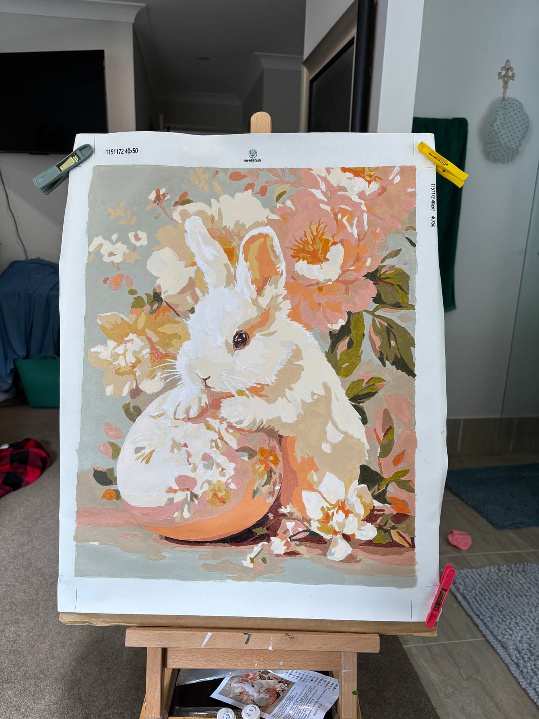 Customer photo review of Floral bunny | Paint by Number