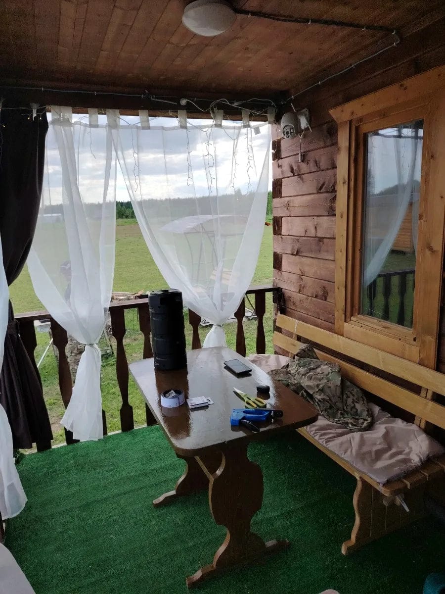 Customer photo review of Leichte Outdoor Voile Gardine nach Maß mit Klettaufhängung · Calvera