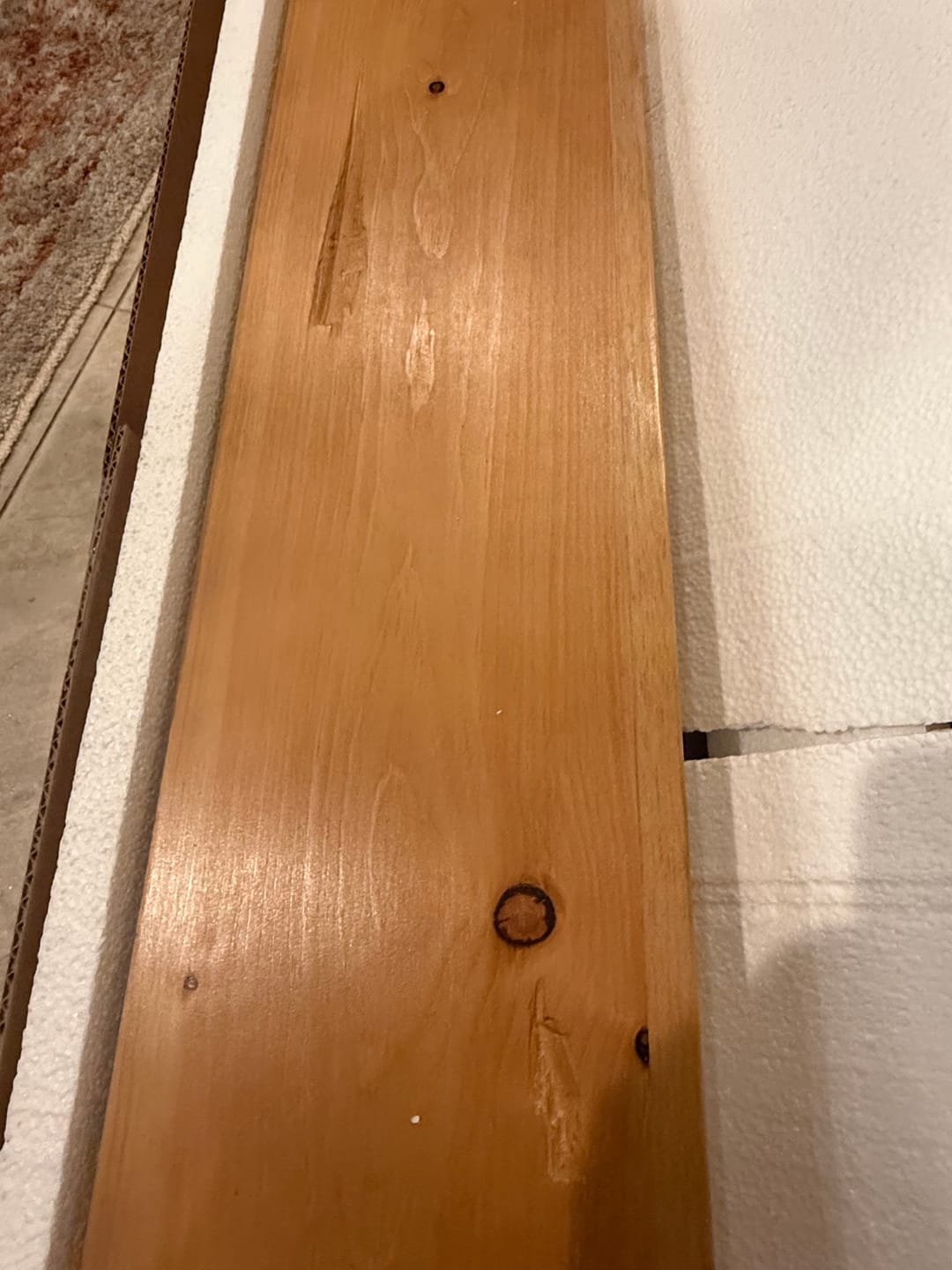 Customer photo review of Distressed 3" Thick Floating Shelves