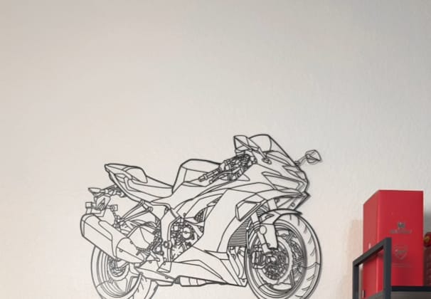 Customer photo review of Custom Motorcycle Metal Wall Art - Made From Your Bike