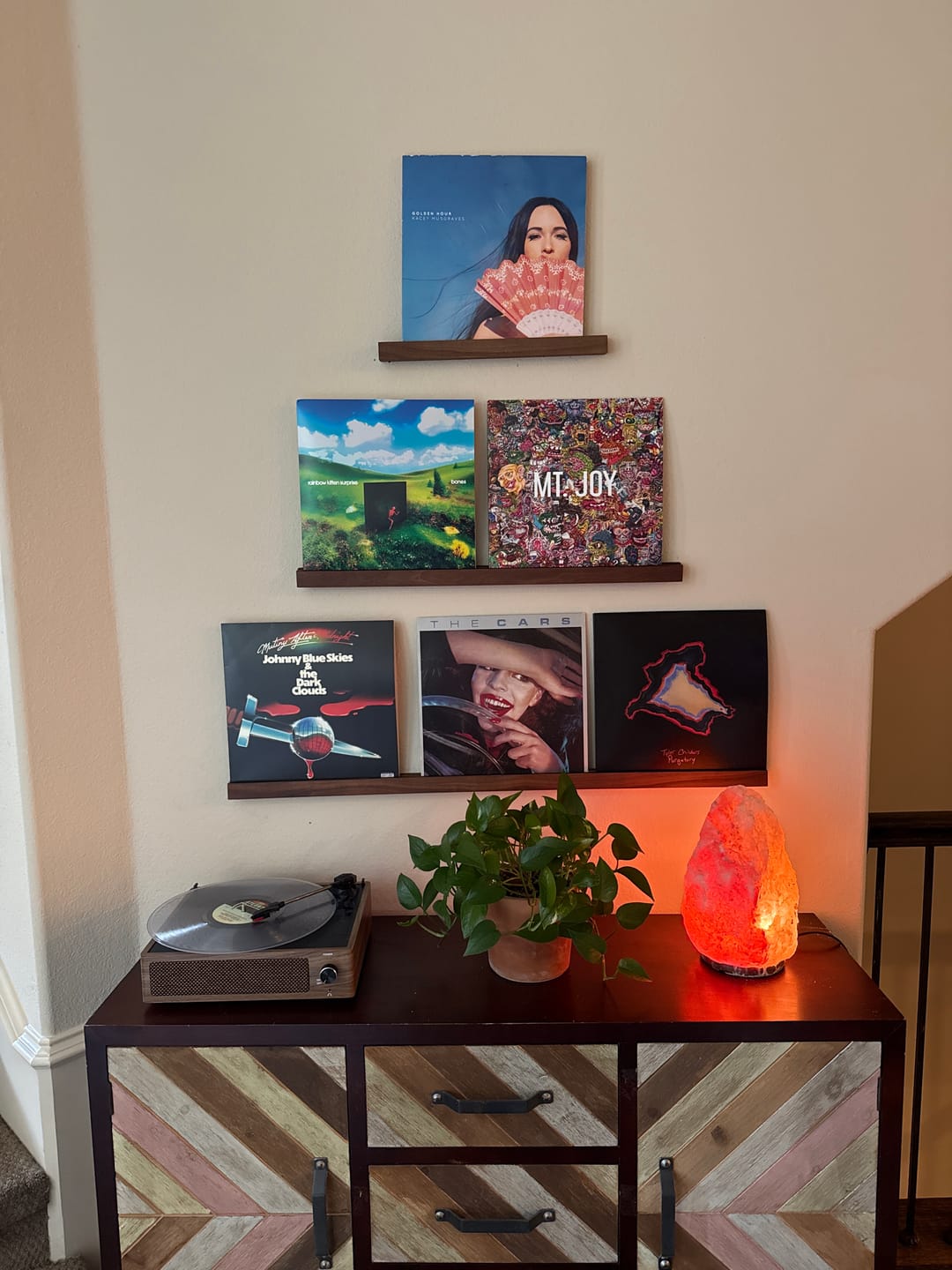 Customer photo review of Wall Mounted Vinyl Record Display Shelf