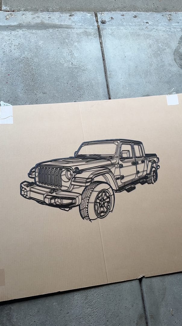 Customer photo review of Custom Car Metal Wall Art - Made From Your Car