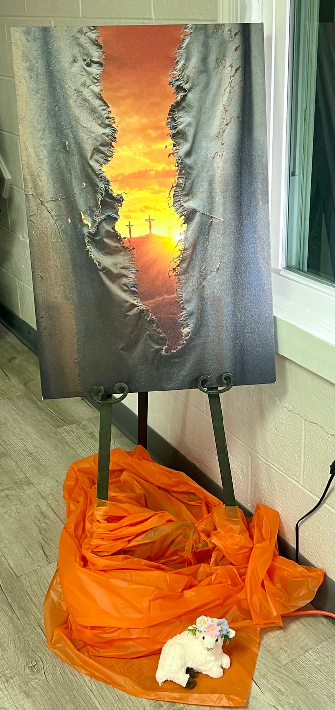 Customer photo review of The Veil Was Torn at Jesus' Crucifixion - Christian Wall Art Canvas