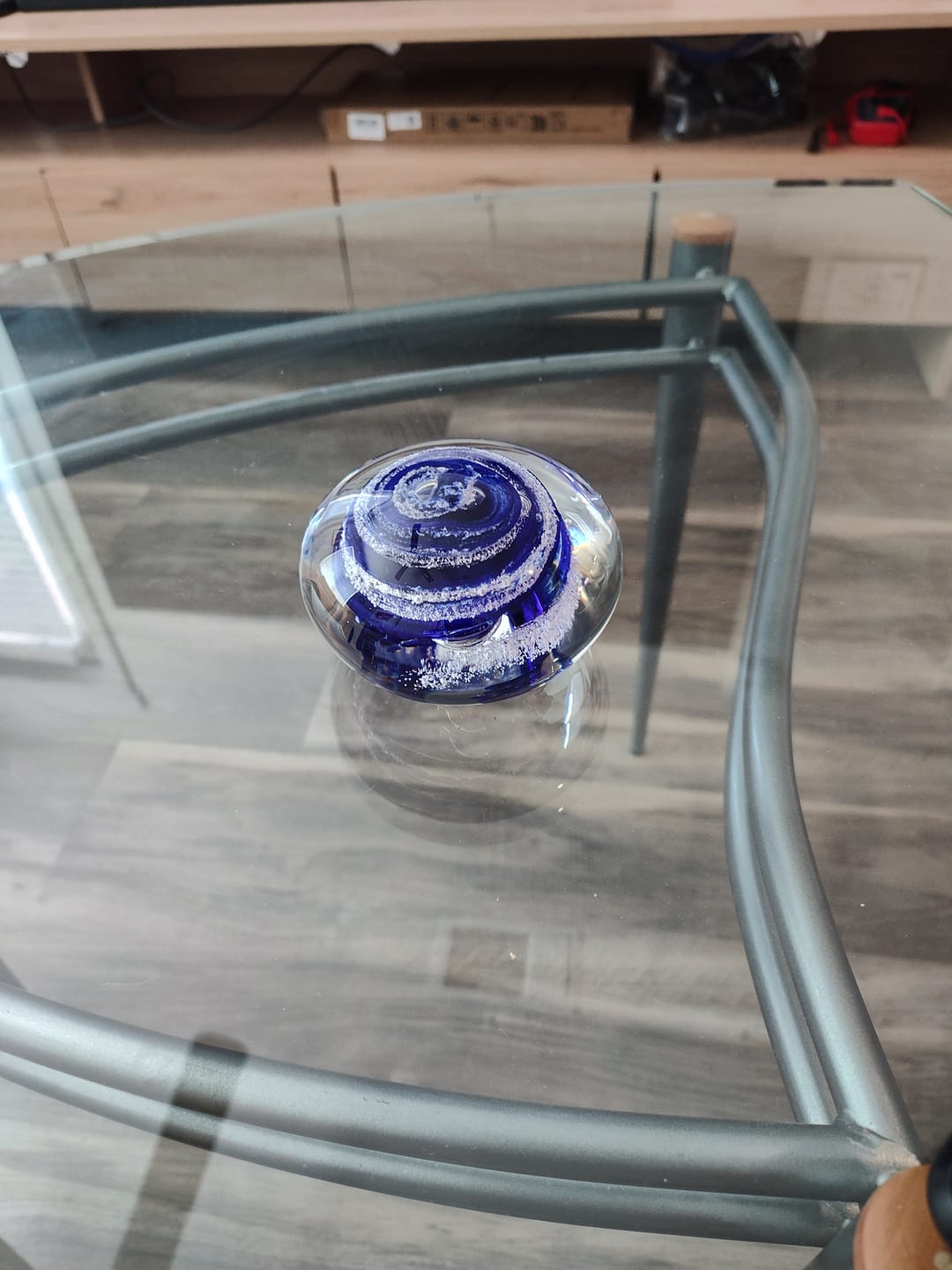Customer photo review of Swirl Paperweight with Cremation Ash