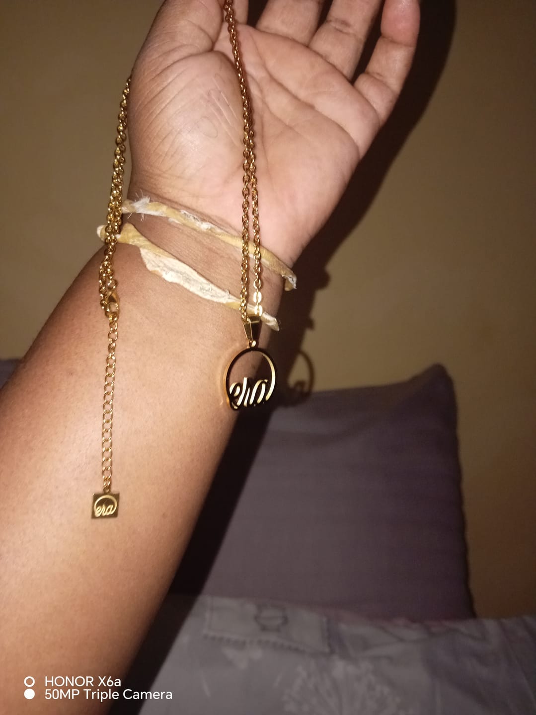 Customer photo review of Gold Era Necklace