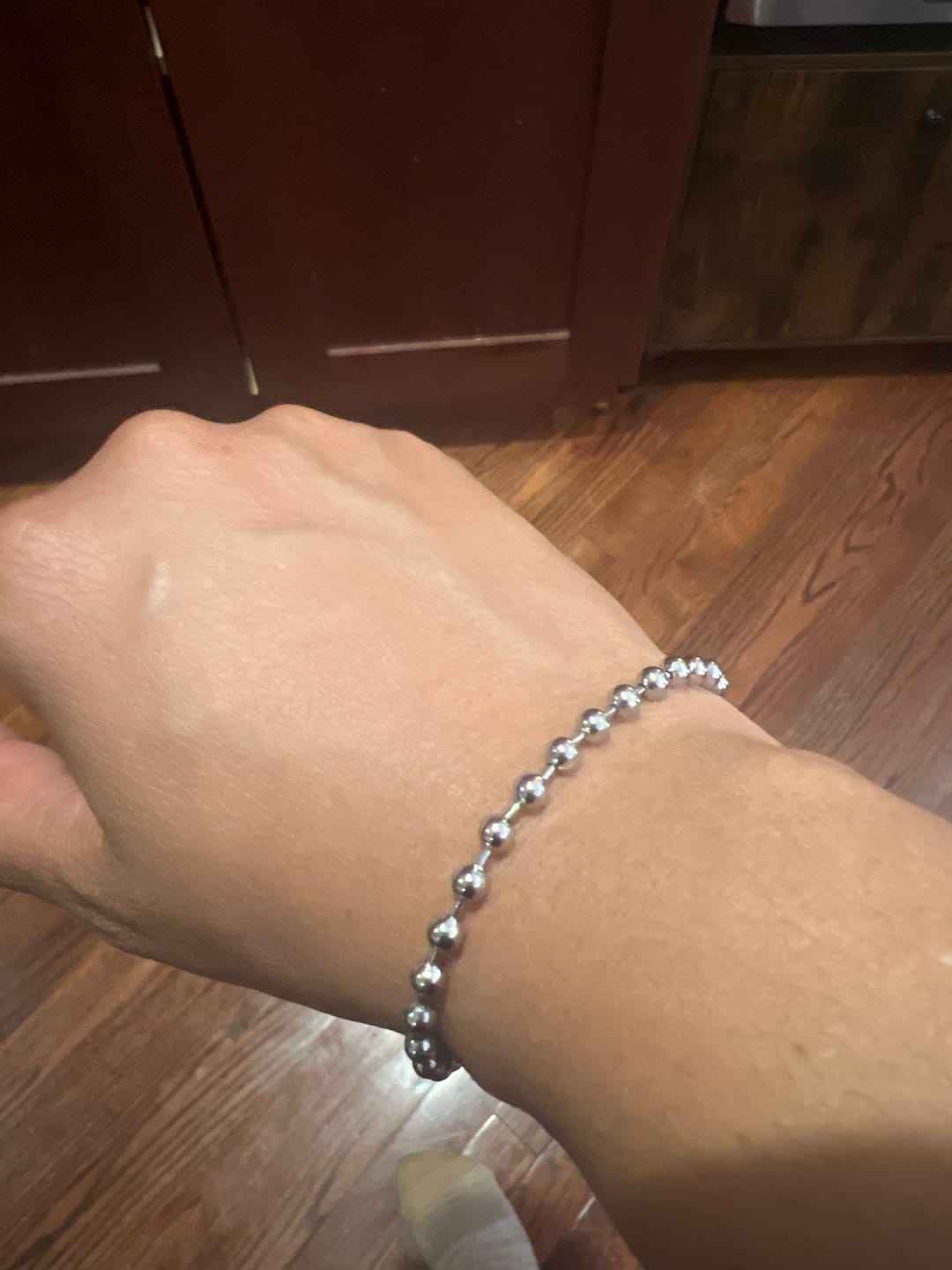 Customer photo review of Silver Lulu Bead Bracelet