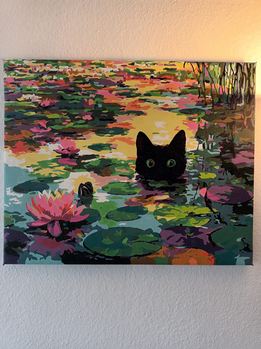 Customer photo review of Malen nach Zahlen - Eine Seerosen-Katze