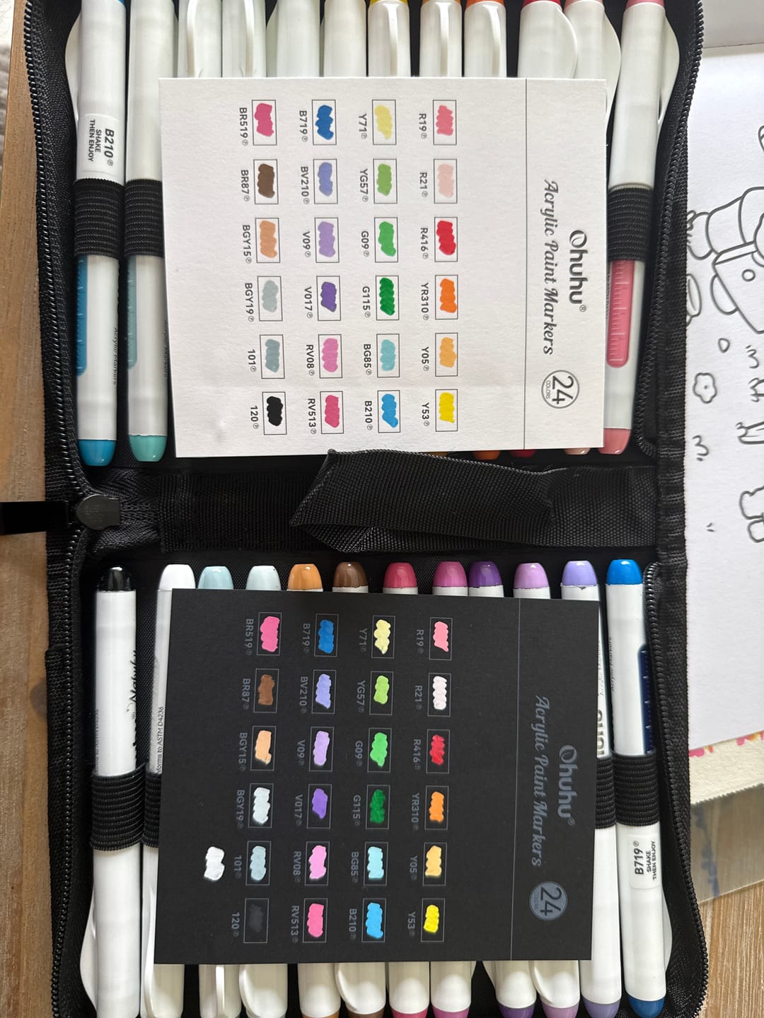 Customer photo review of Ohuhu Direct-ink Acrylic Markers 24 Colors - Nahuku