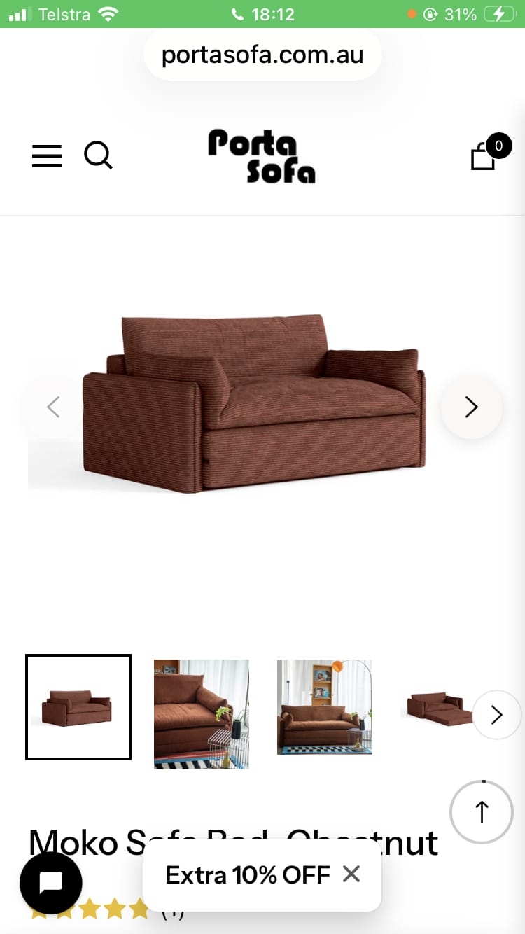 Customer photo review of Moko Sofa Bed-Chestnut
