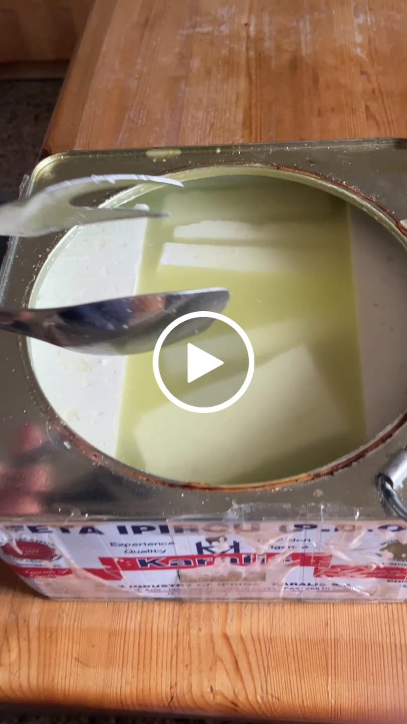 Customer video review of Authentic Epirus Feta PDO – Mediterranean Tin in Brine for Families 3.5kg (Pre-cut Blocks)