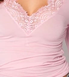 Customer photo review of Lace Cashmere Longsleeve - Rosa