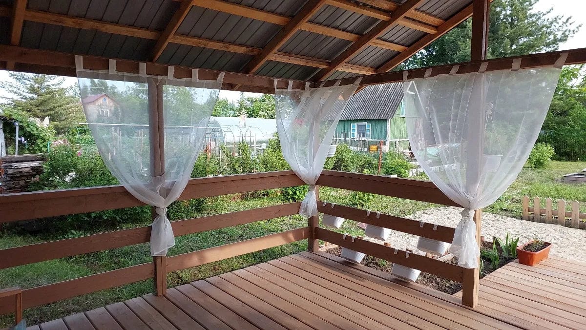 Customer photo review of Leichte Outdoor Voile Gardine nach Maß mit Klettaufhängung · Calvera