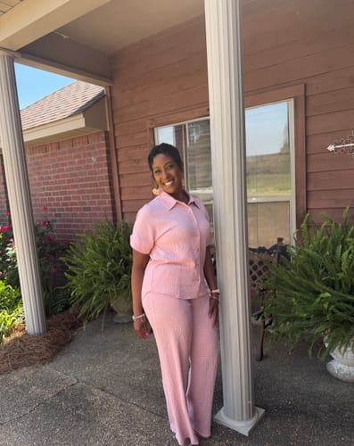 Customer photo review of Soft Life Pants Set (Mauve)