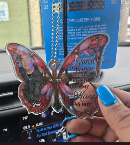 Customer photo review of I Am Always With You - Personalized Acrylic Car Hanger CO25