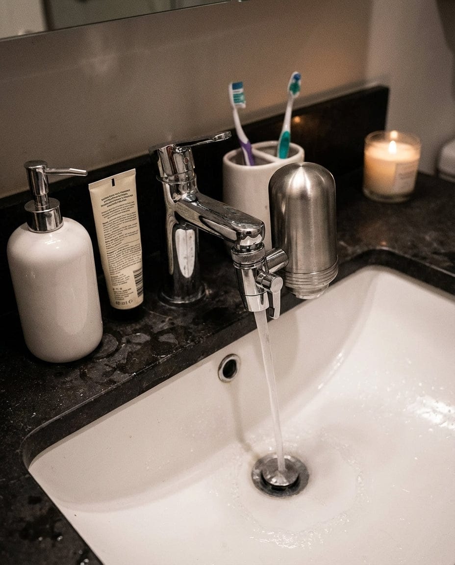 Customer photo review of Stainless Steel Faucet Water Filter – Easy Install Tap Filter for Cleaner, Better-Tasting Water