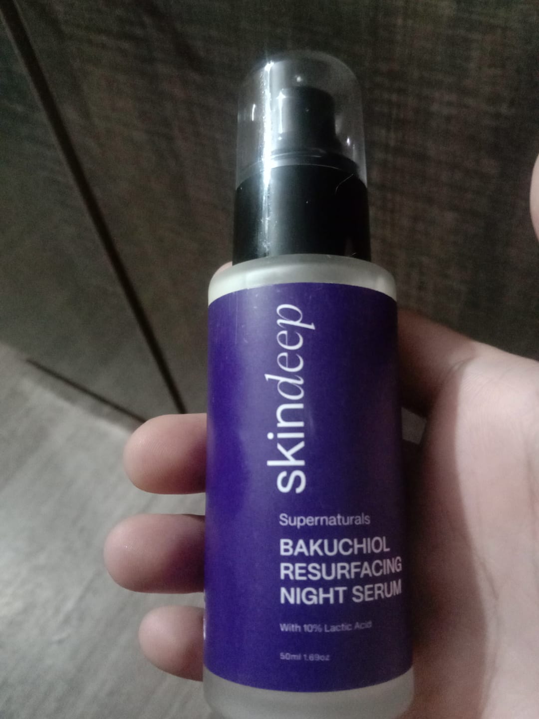 Customer photo review of BAKUCHIOL RESURFACING NIGHT SERUM - with 10% Lactic Acid