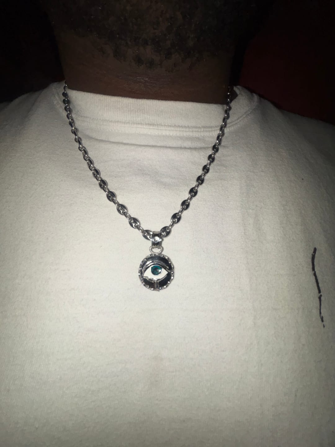 Customer photo review of EVIL EYE PENDANT