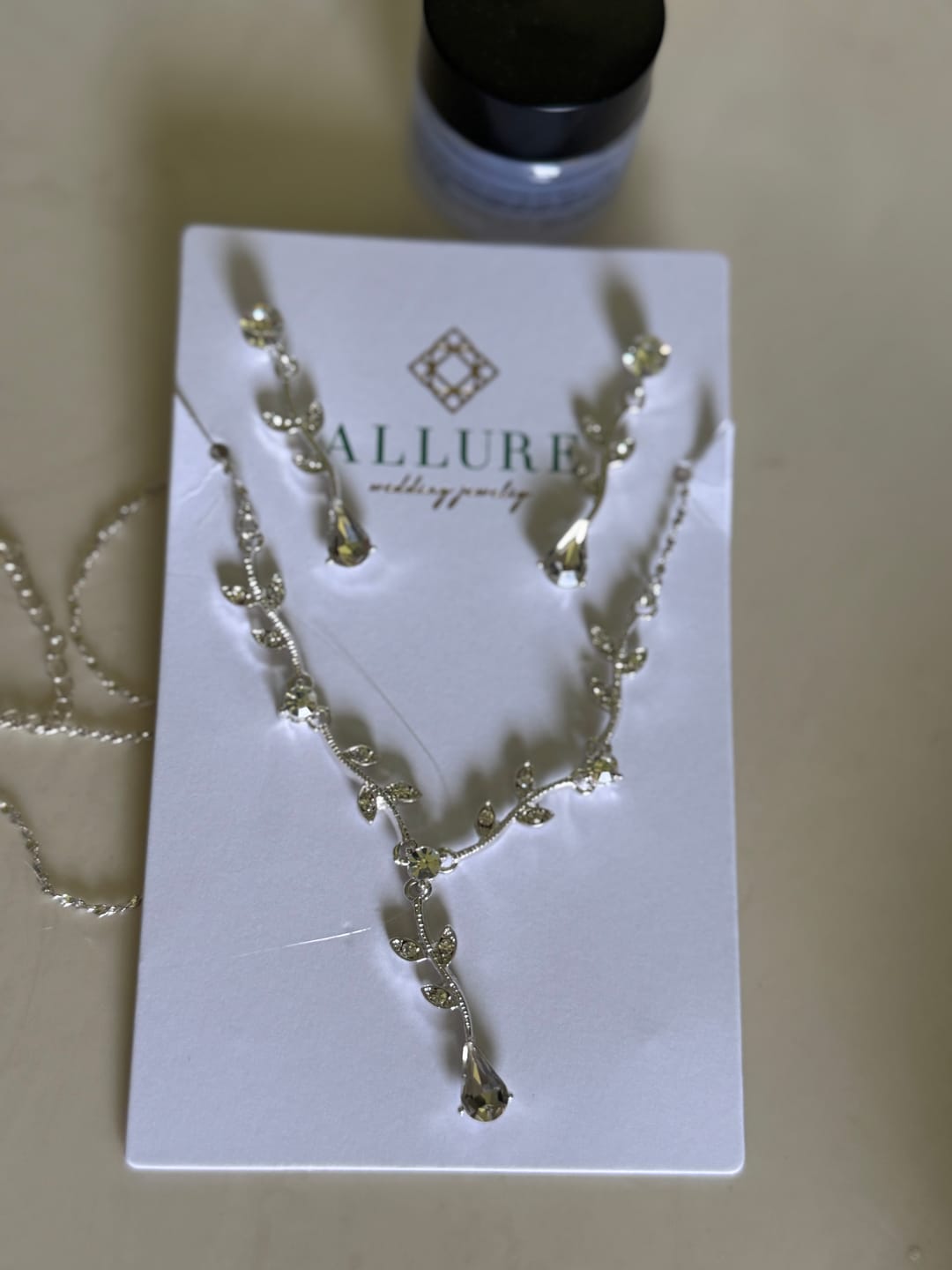 Customer photo review of Carla Crystal Vine Bridal Jewelry Set – CZ Necklace & Drop Earrings