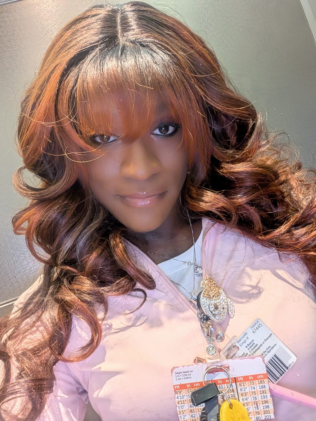 Customer photo review of Outre Melted Hairline Glueless HD Lace Front Wig - MANDISA - Pre-Styled Bangs