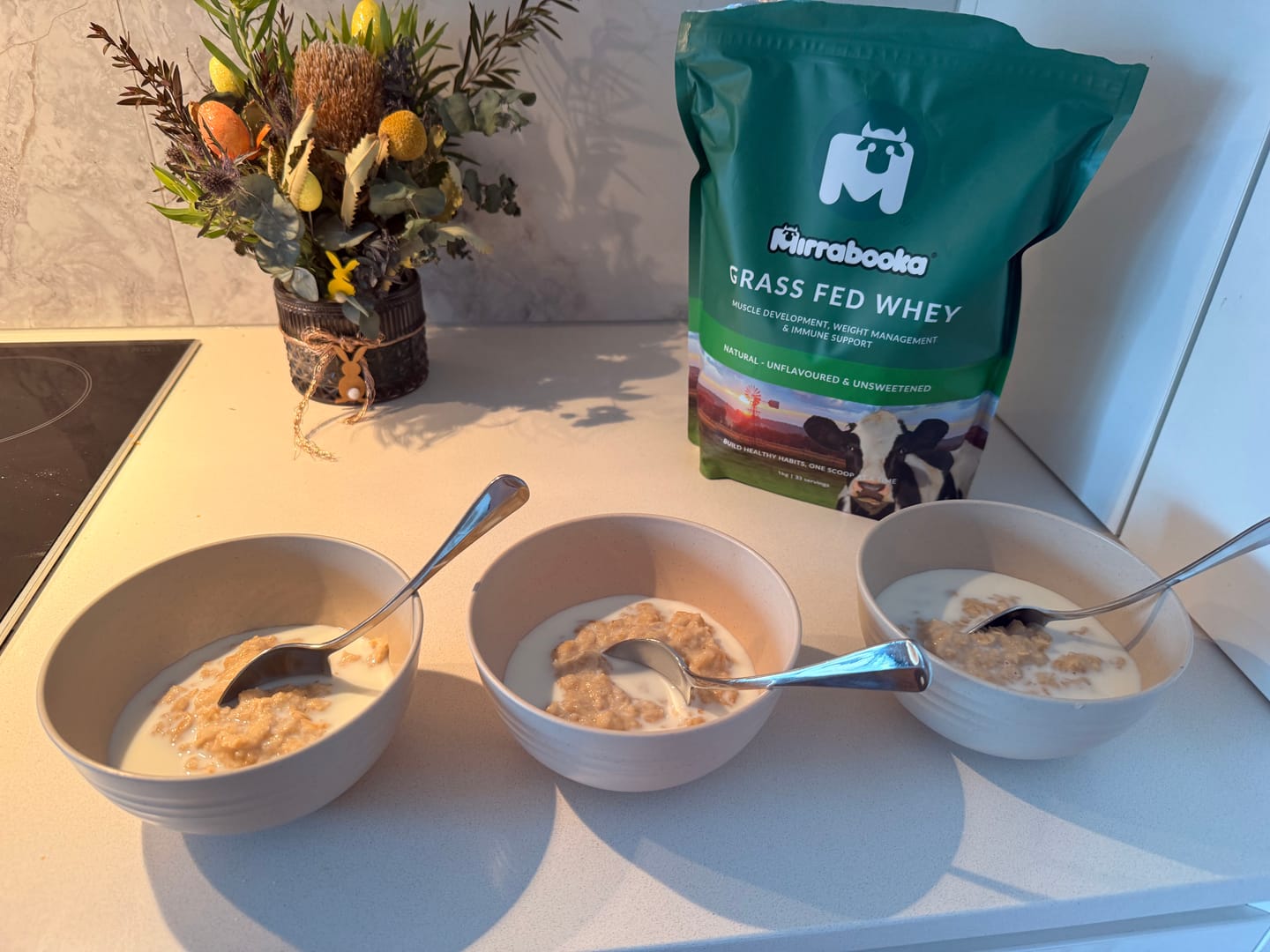 Customer photo review of Grass Fed Whey Protein Unflavoured Natural 1kg (33 servings)