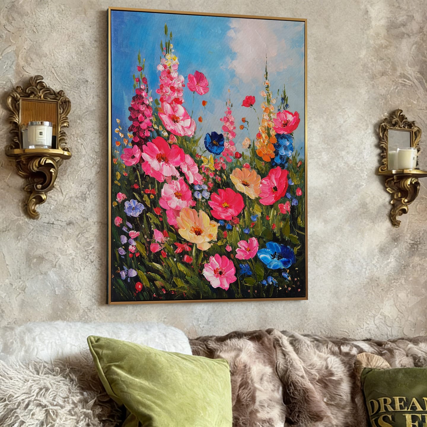 Customer photo review of Vibrant Wildflower Meadow Textured Floral Painting