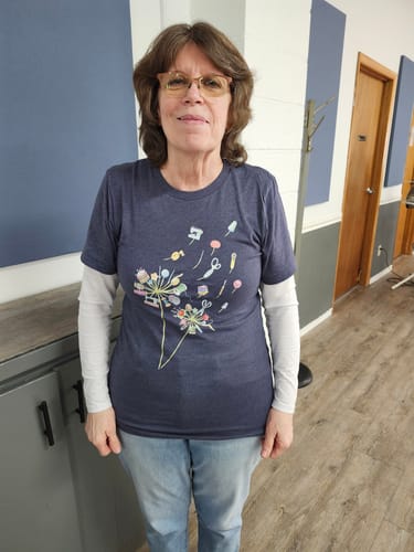 Customer photo review of Crafted To Bloom T-shirt
