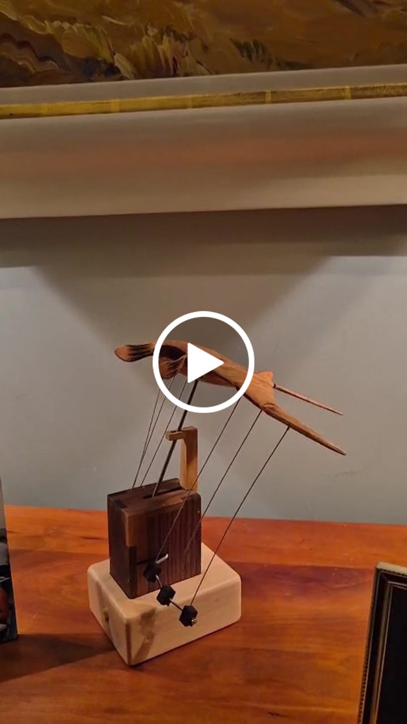 Customer video review of MarinerPoet™ Handcrafted Wooden Manta Ray Automaton