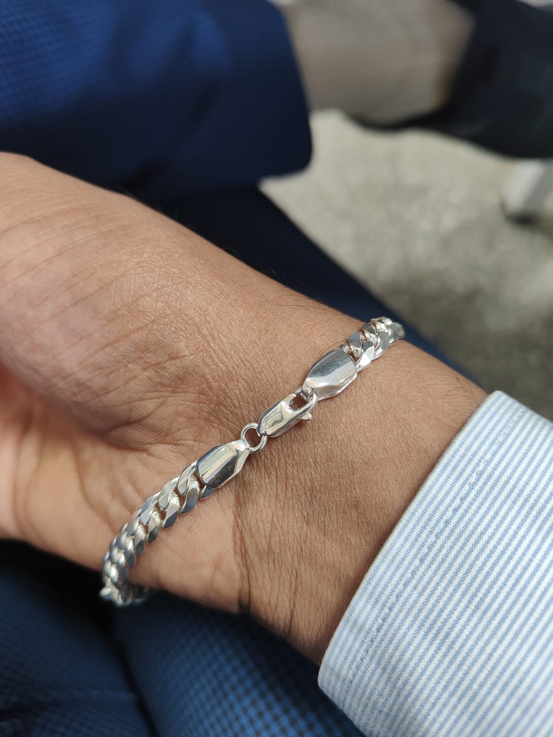 Customer photo review of Silver Classic Bracelet for Him