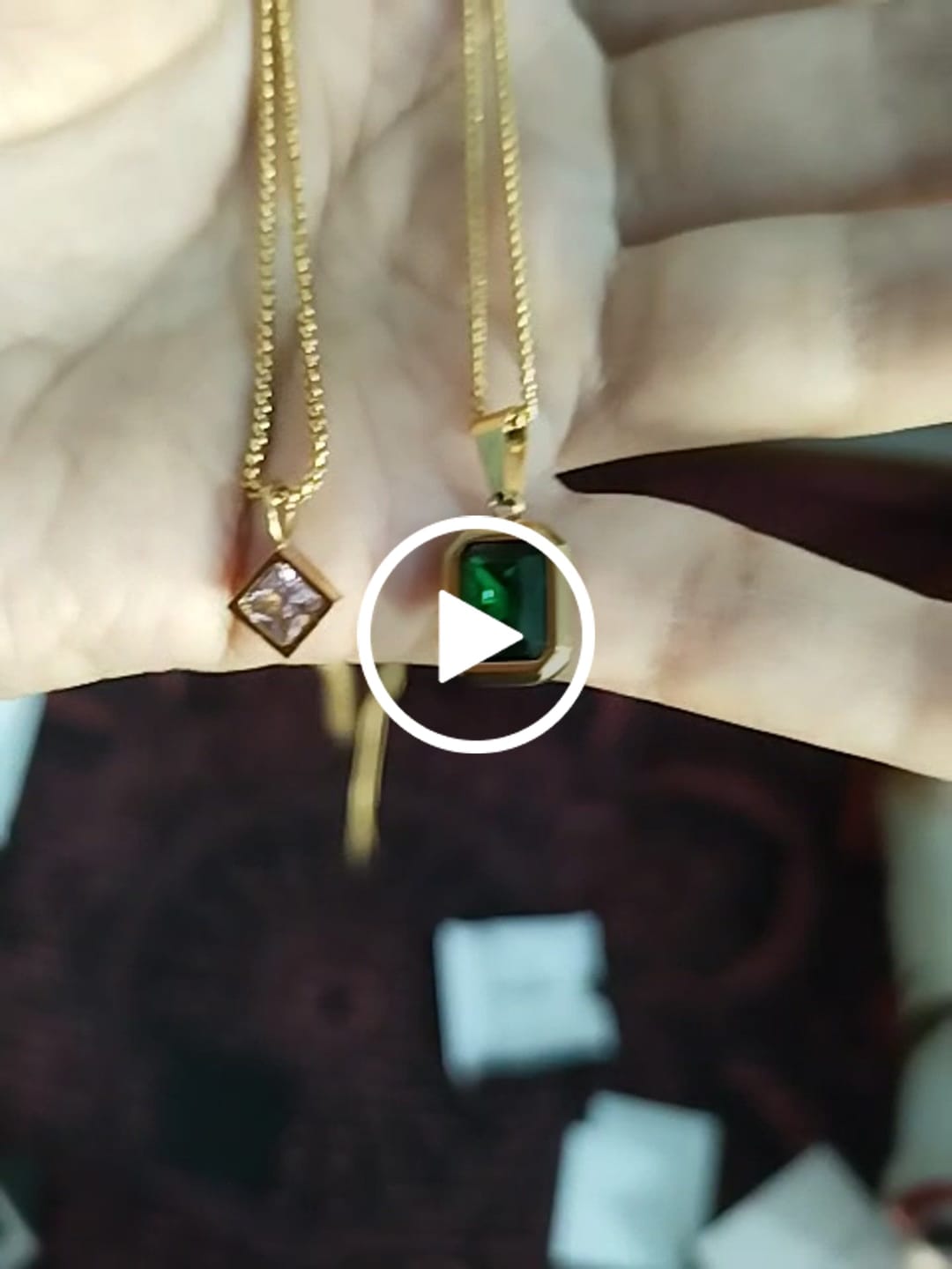 Customer video review of Square Charm Accent Necklace