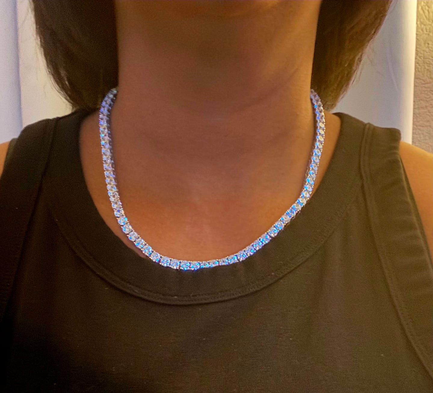 Customer photo review of 4.5mm Tennis Chain - White Gold