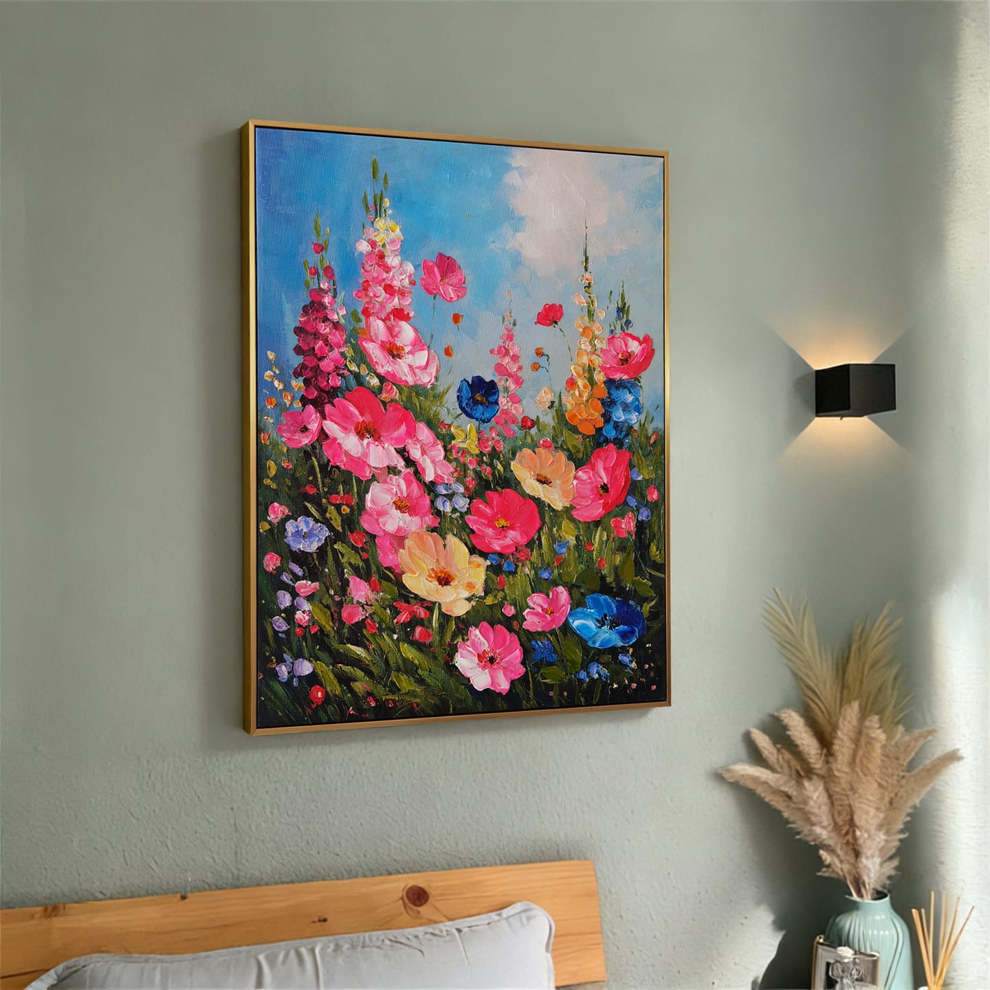 Customer photo review of Vibrant Wildflower Meadow Textured Floral Painting