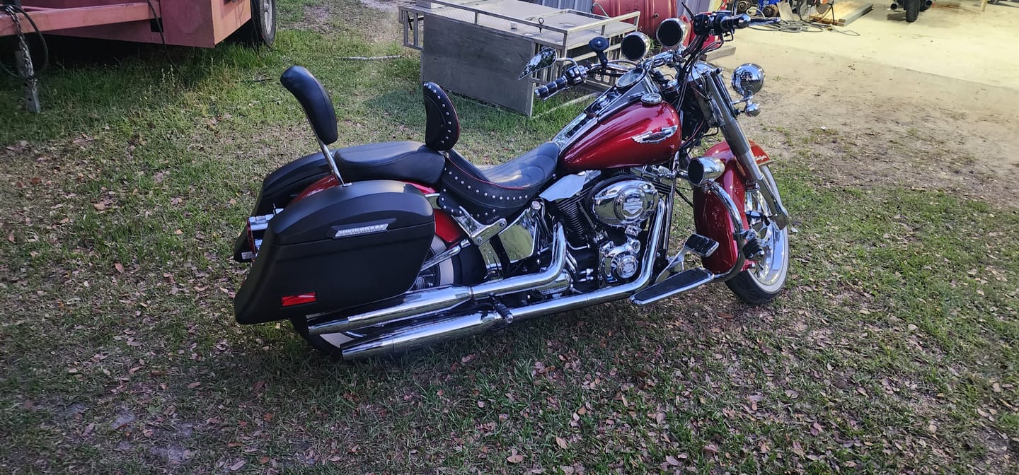 Customer photo review of Viking Saddlebags Quick Disconnect System For Harley Davidson Softail