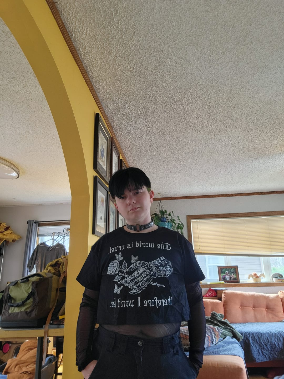 Customer photo review of Cruel World Crop Tee