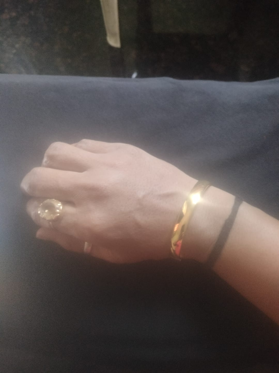 Customer photo review of Plain Gold Bangle Bracelet - 7 mm