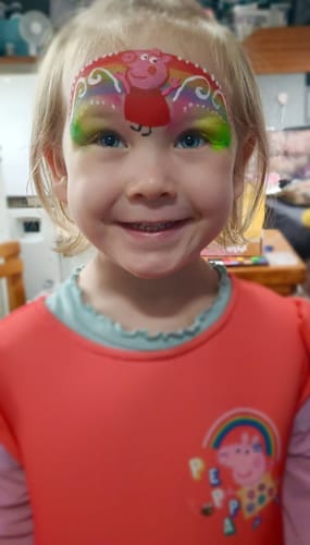 Customer photo review of The Garden Party Face Paint Kit & Apron