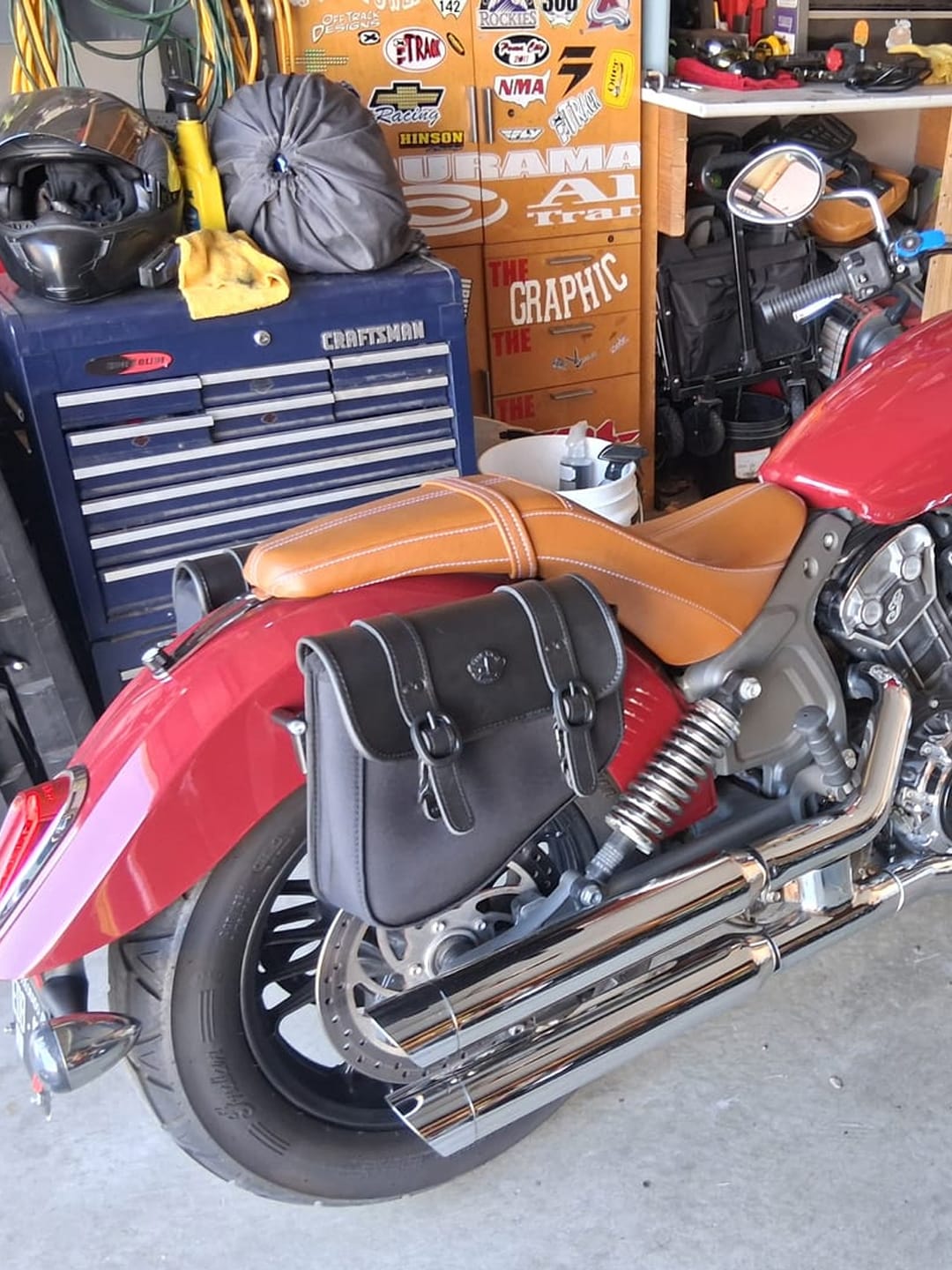 Customer photo review of 8L - Pony Indian Scout Leather Saddlebags
